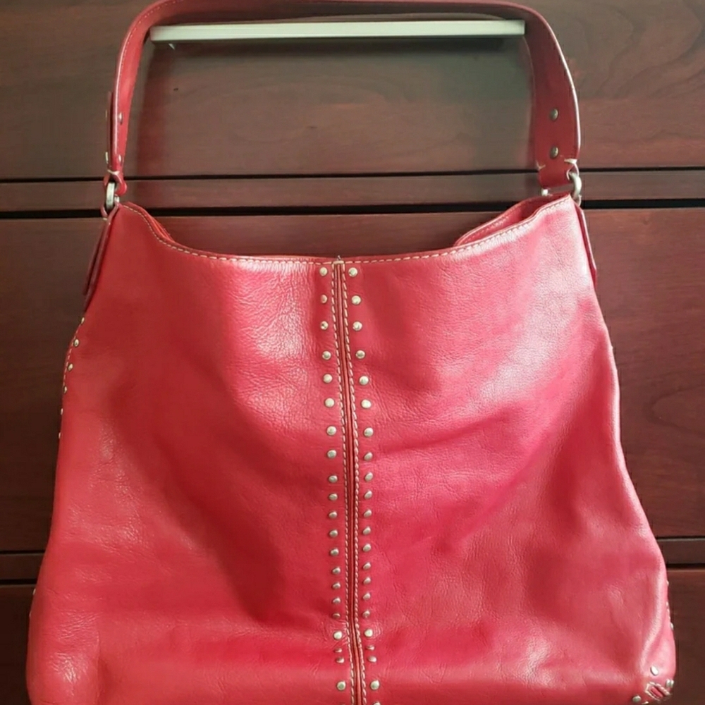 Michael Kors Red Studded Hobo Bag